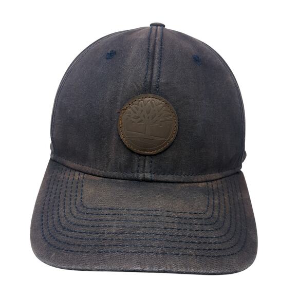 Timberland Snapback Cap Blue One Size Adjustable Patch Logo 6 Panel Cotton - Picture 1 of 9